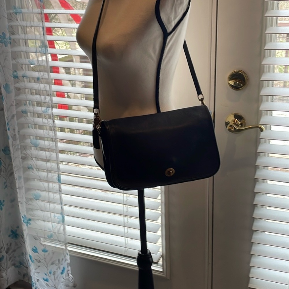 Navy Leather Crossbody Bag
